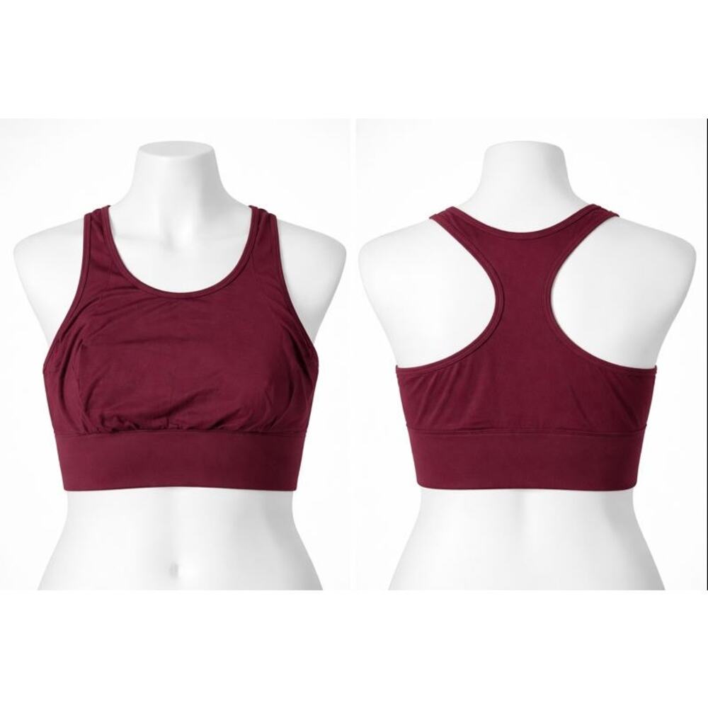 Lululemon Burgundy Sports Bra Longline Racerback Medium Support Yoga Running S/M